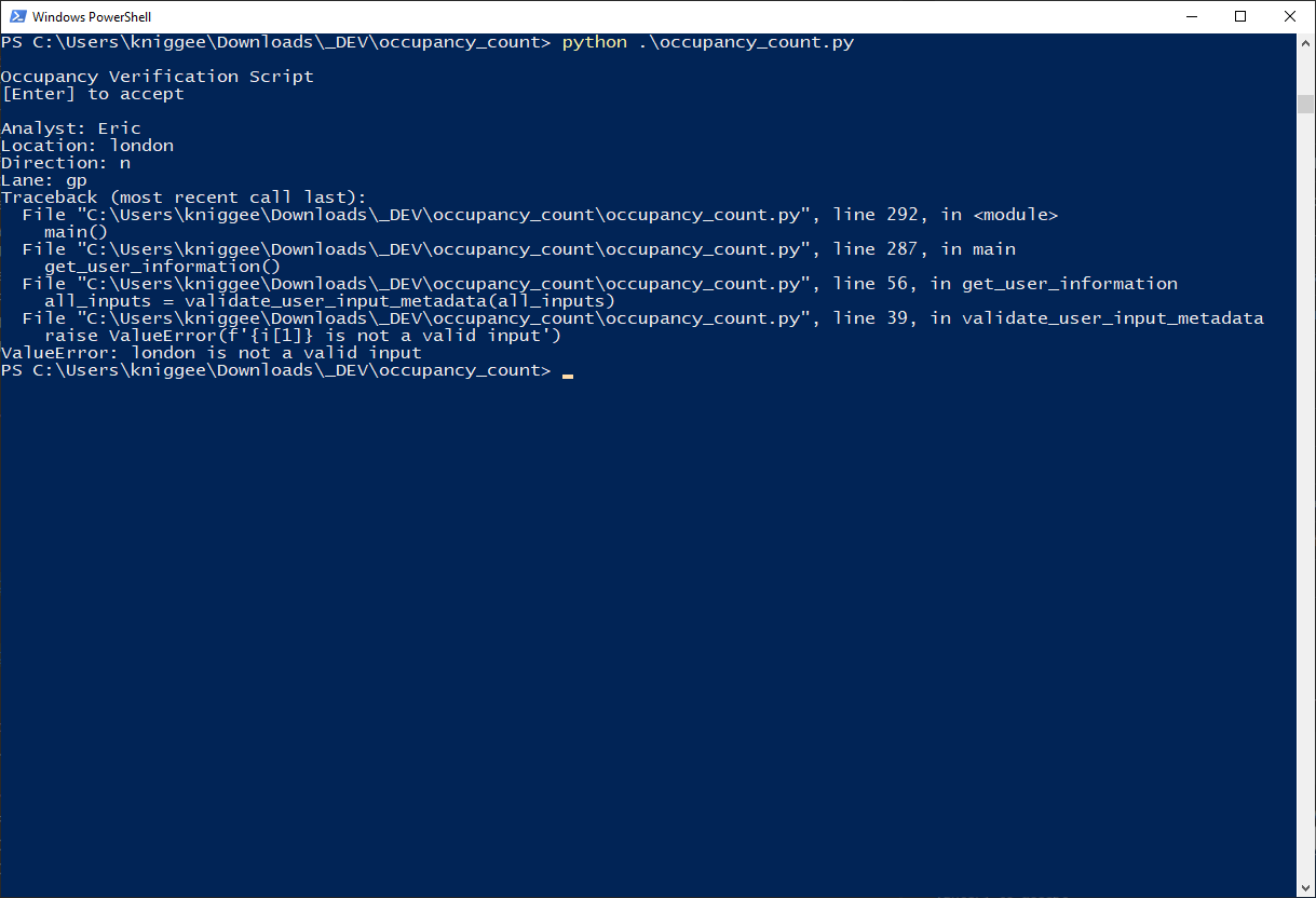 Metadata data entry error